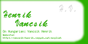 henrik vancsik business card